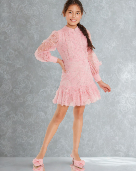 Girls Prue Long Sleeve Embroidered Mini Dress 💕