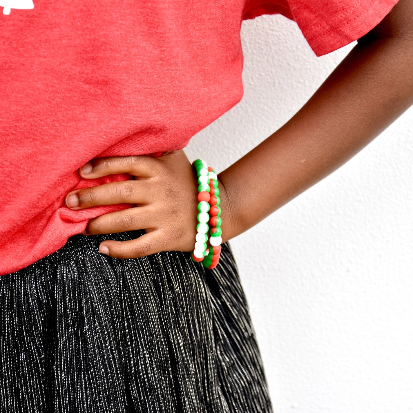 Christmas Silicone Beaded Bubble Bracelets Set