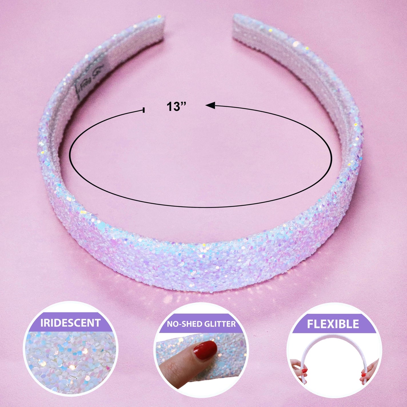 Tapered Chunky Glitter Headband