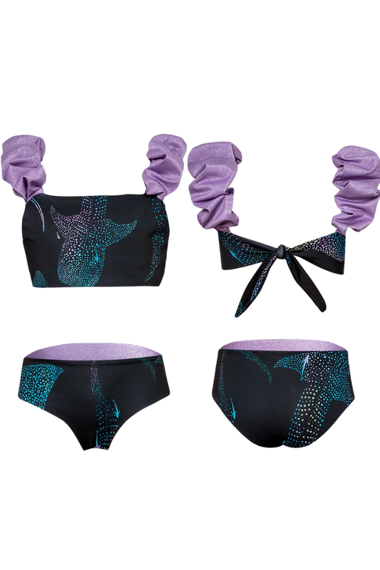 Girls Puffy Sleeve Reversable Bikini