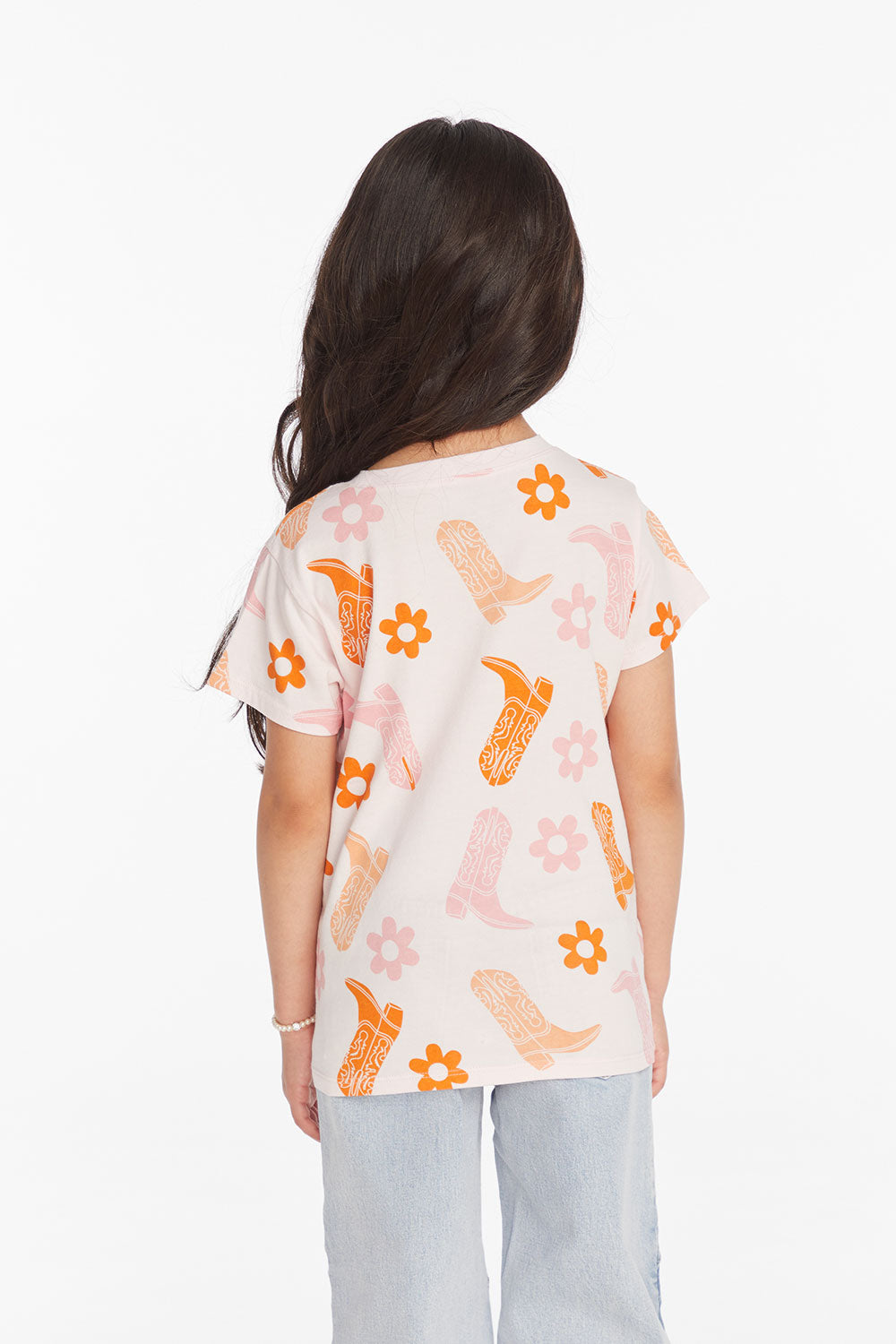 Camiseta con botas de vaquero para niña