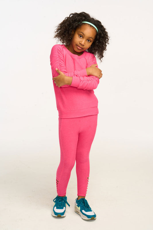 Girls Shirred Pullover Top