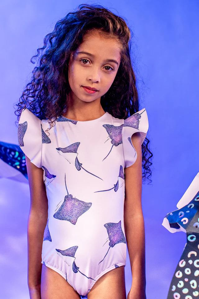 Girls Flutter Sleeve One Piece Swimsuit YellowBrickRoad