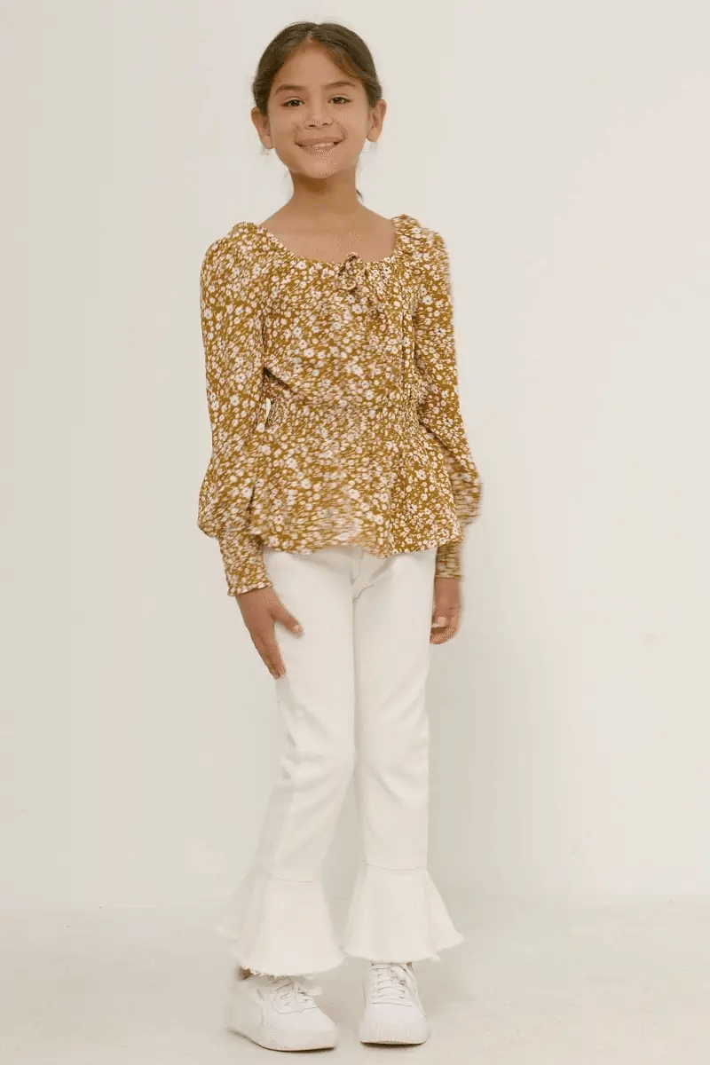 Girls Printed Peplum Blouse