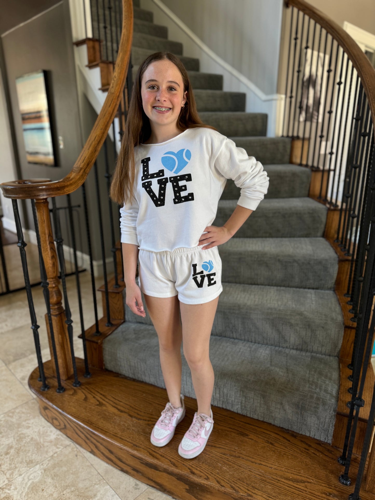 Girls Love Tennis Cropped Sweatshirt