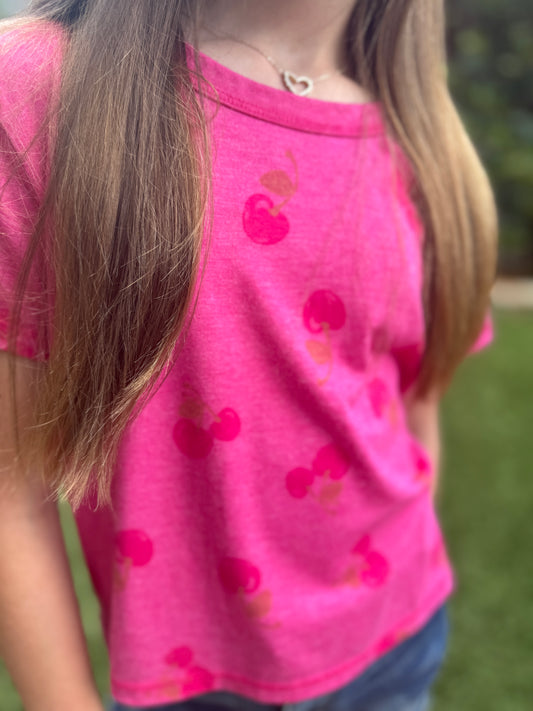 Girls Cherry Cropped Tee