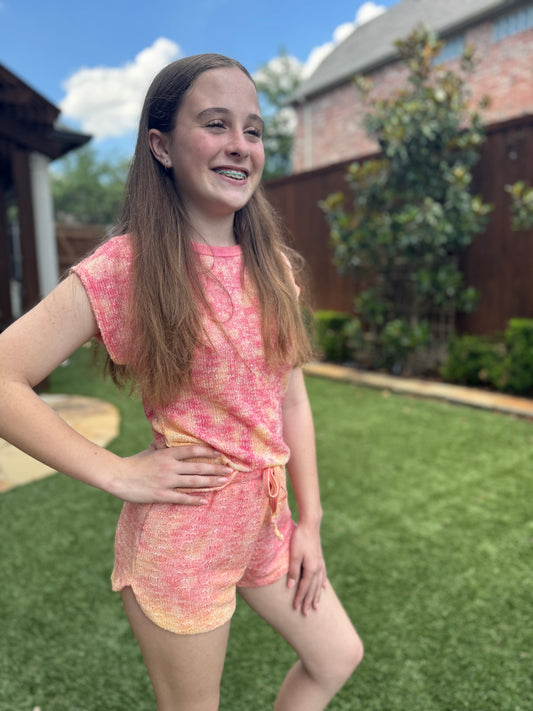 Girls Tie Dye Crochet Top