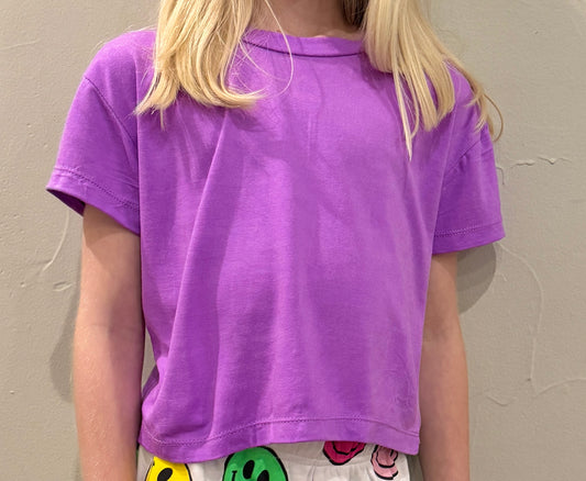 Girls Cropped Fuchsia Tee