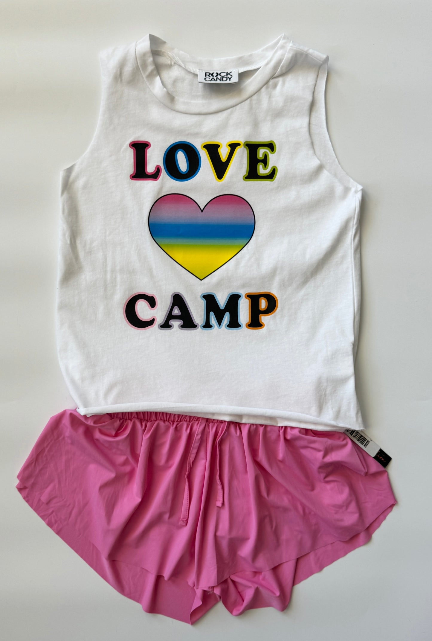 Camiseta sin mangas blanca Love Camp para niñas