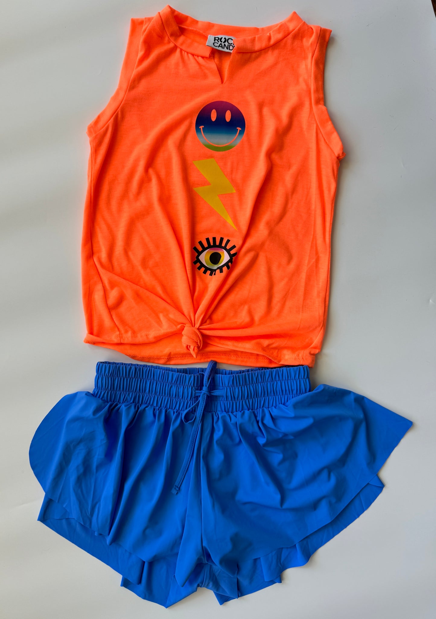 Camiseta sin mangas Icon naranja para niña