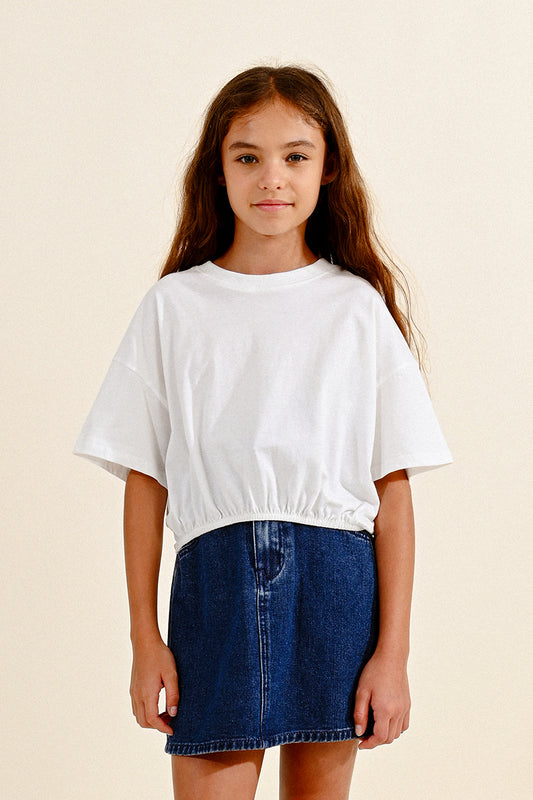 Girls Drawstring Crop Tee