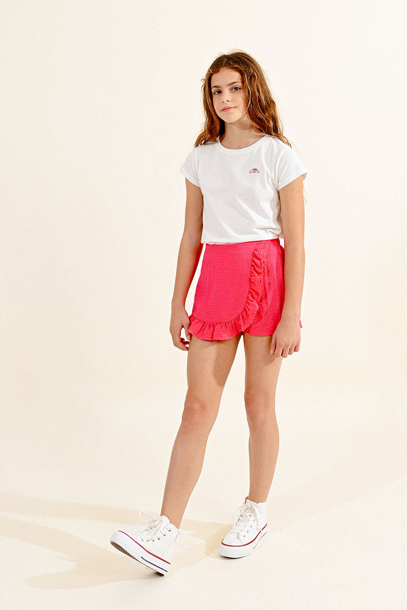 Girls High-Waisted Chiffon Skorts