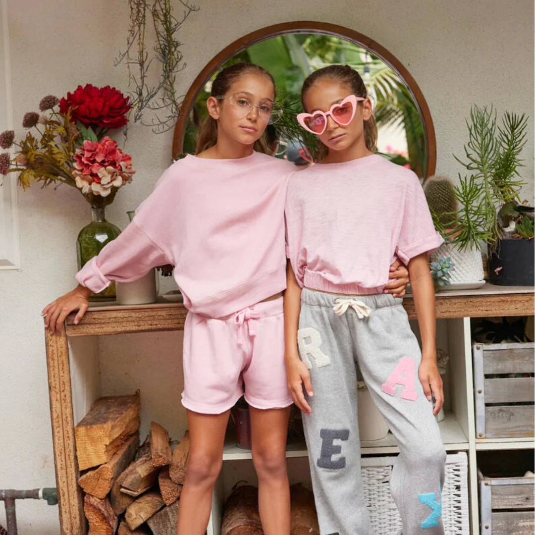 Camiseta Niña Manga Dolman Rosa