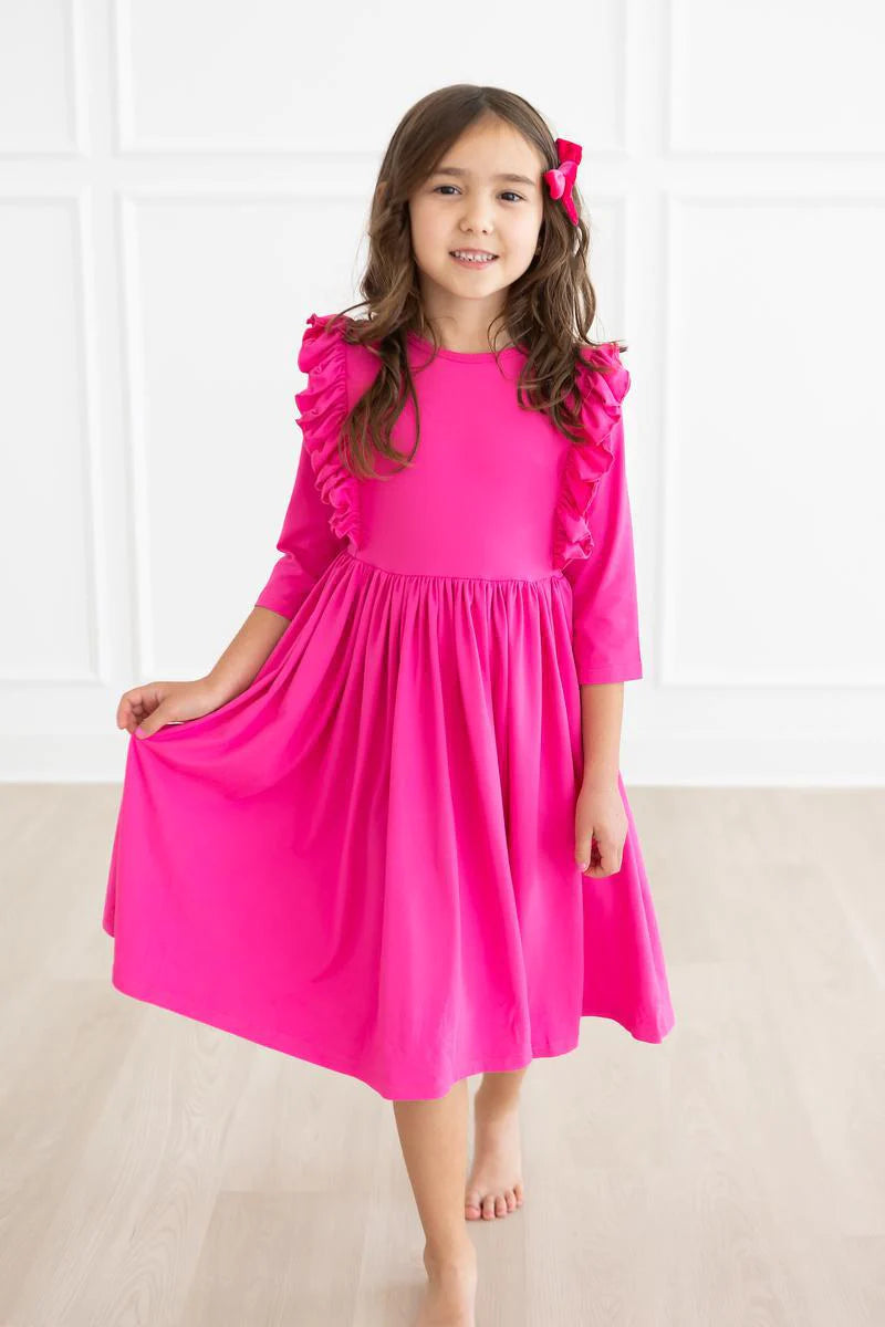 Hot Pink Ruffle Twirl Dress 4T Hot Pink Ruffle Twirl Dress 4T