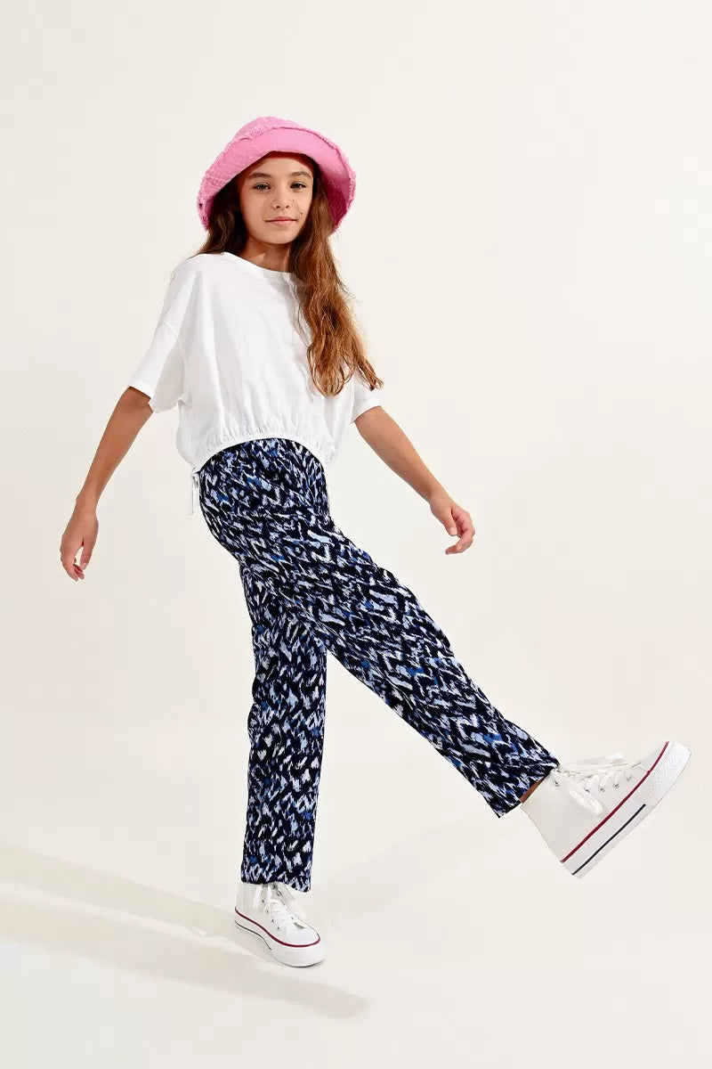 Camiseta corta con cordón para niñas