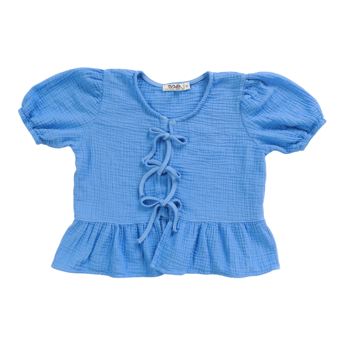 Girls Blue Bow - Front Blouse 💙 - YellowBrickRoad