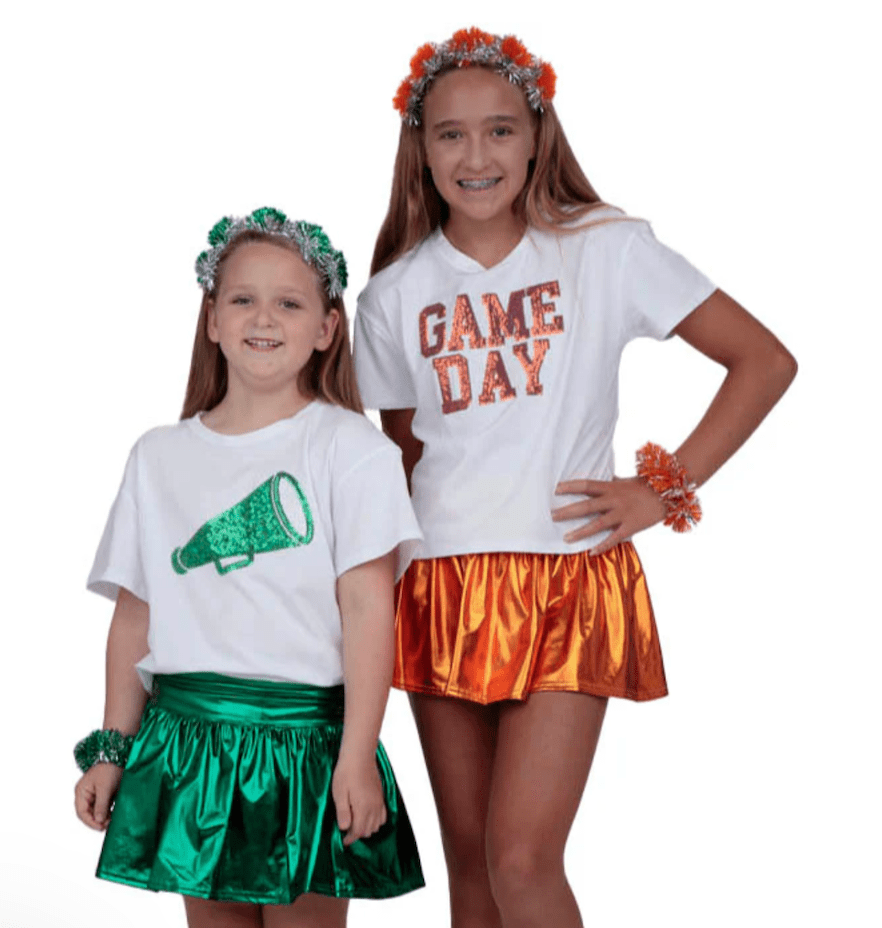 Girls Gathered Metallic Skort - YellowBrickRoad