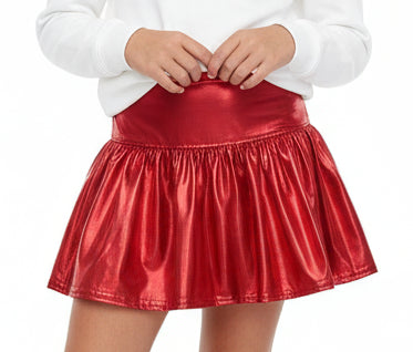 Girls Gathered Metallic Skort - YellowBrickRoad