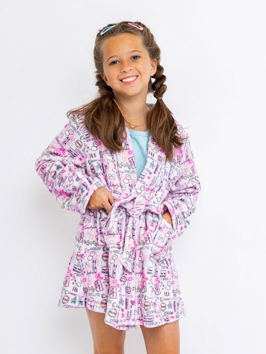 Girls Makeup Plush Robe 💄 - YellowBrickRoad