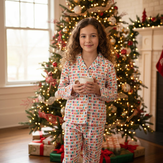 Girls Merry & Bright Loungewear Pajama Set - YellowBrickRoad