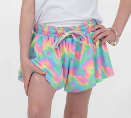 Girls Neon Wave Butterfly Shorts - YellowBrickRoad