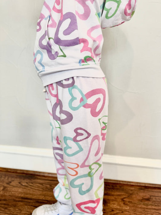 Girls Pastel Hearts Joggers by T2Love 💖🌈 - YellowBrickRoad