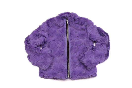 Girls Purple Faux Fur Jacket - YellowBrickRoad
