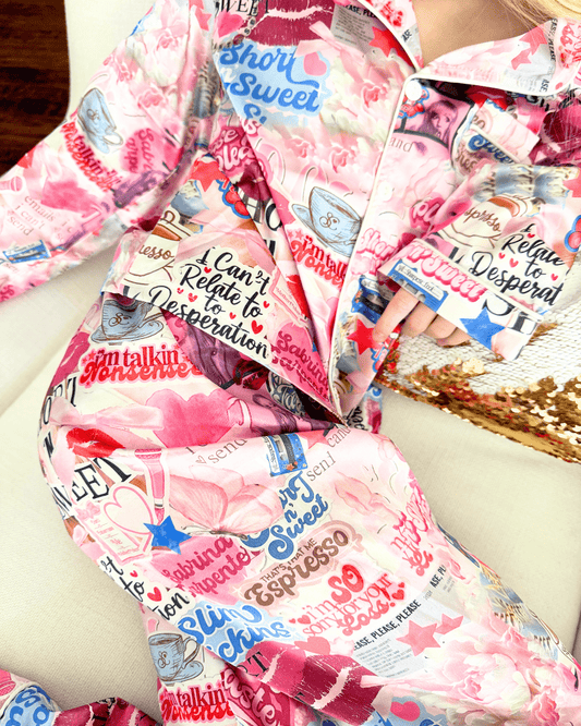 Girls Sabrina Carpenter Silk Loungewear Set - YellowBrickRoad