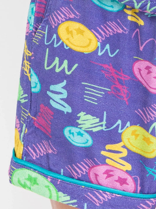 Girls Smiley Face Pajama Set 😊💜 - YellowBrickRoad