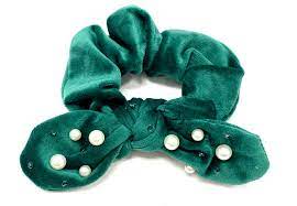 Velvet Scrunchie with Pearls & Crystals