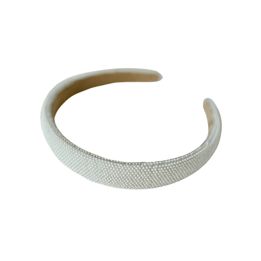 Red Crystal & White Pearl Padded Headband - YellowBrickRoad