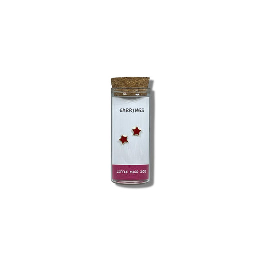 Earrings in a Bottle-Red Star Studs