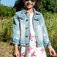 Girls Leather Star Jean Jacket