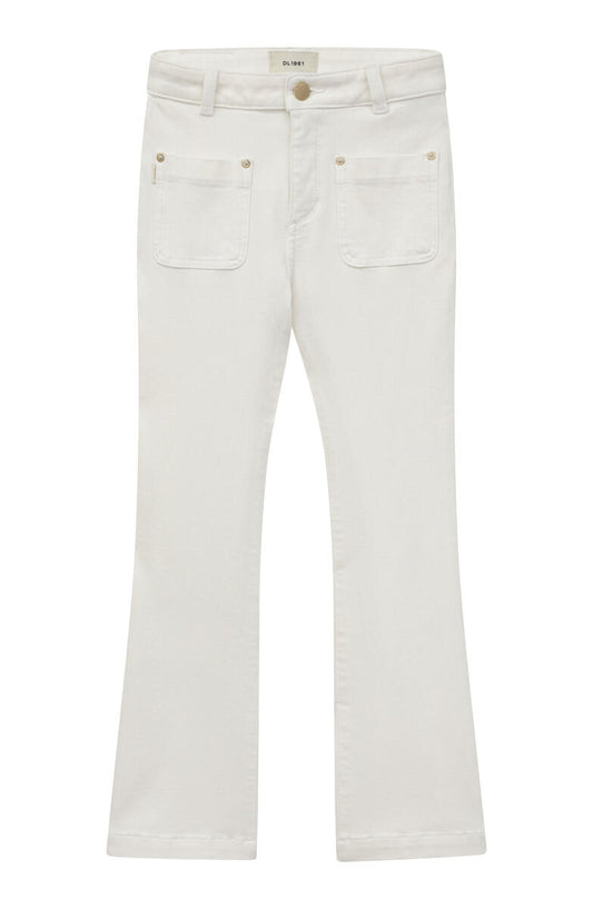 Girls Claire High Rise Bootcut in White