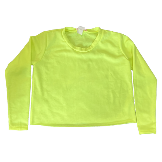 Girls Neon Boxy Fleece Cropped Sweatshirt