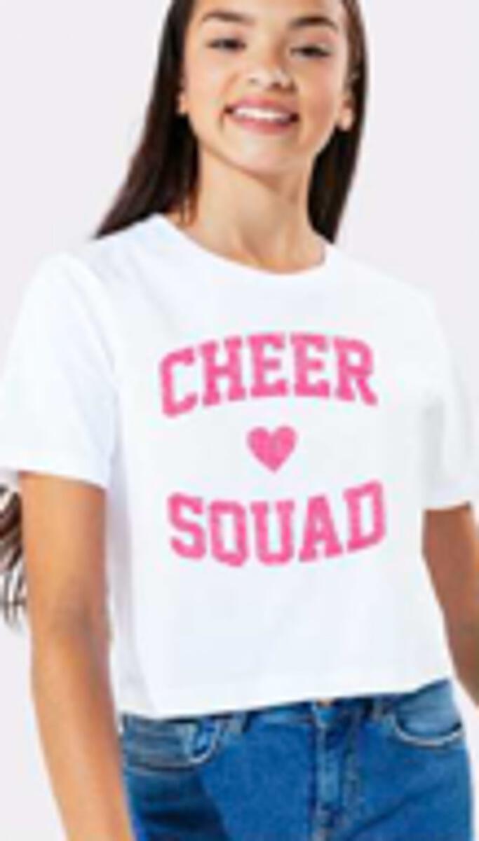 Camiseta cuadrada Cheer Squad para niñas