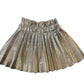 Girls Gold Foil Pleated Skirt