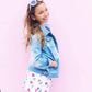 Girls Leather Star Jean Jacket