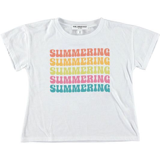 Camiseta cuadrada de verano para niñas