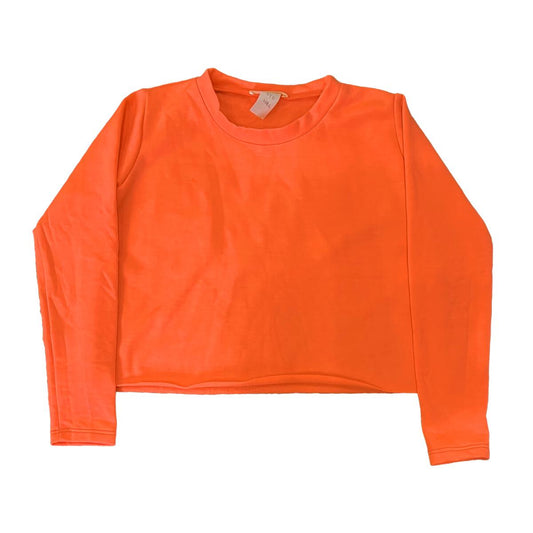 Girls Neon Boxy Fleece Cropped Sweatshirt