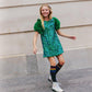 Girls Sequin & Feather Party Dress