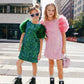 Girls Sequin & Feather Party Dress