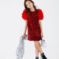 Girls Sequin & Feather Party Dress