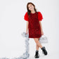 Girls Sequin & Feather Party Dress