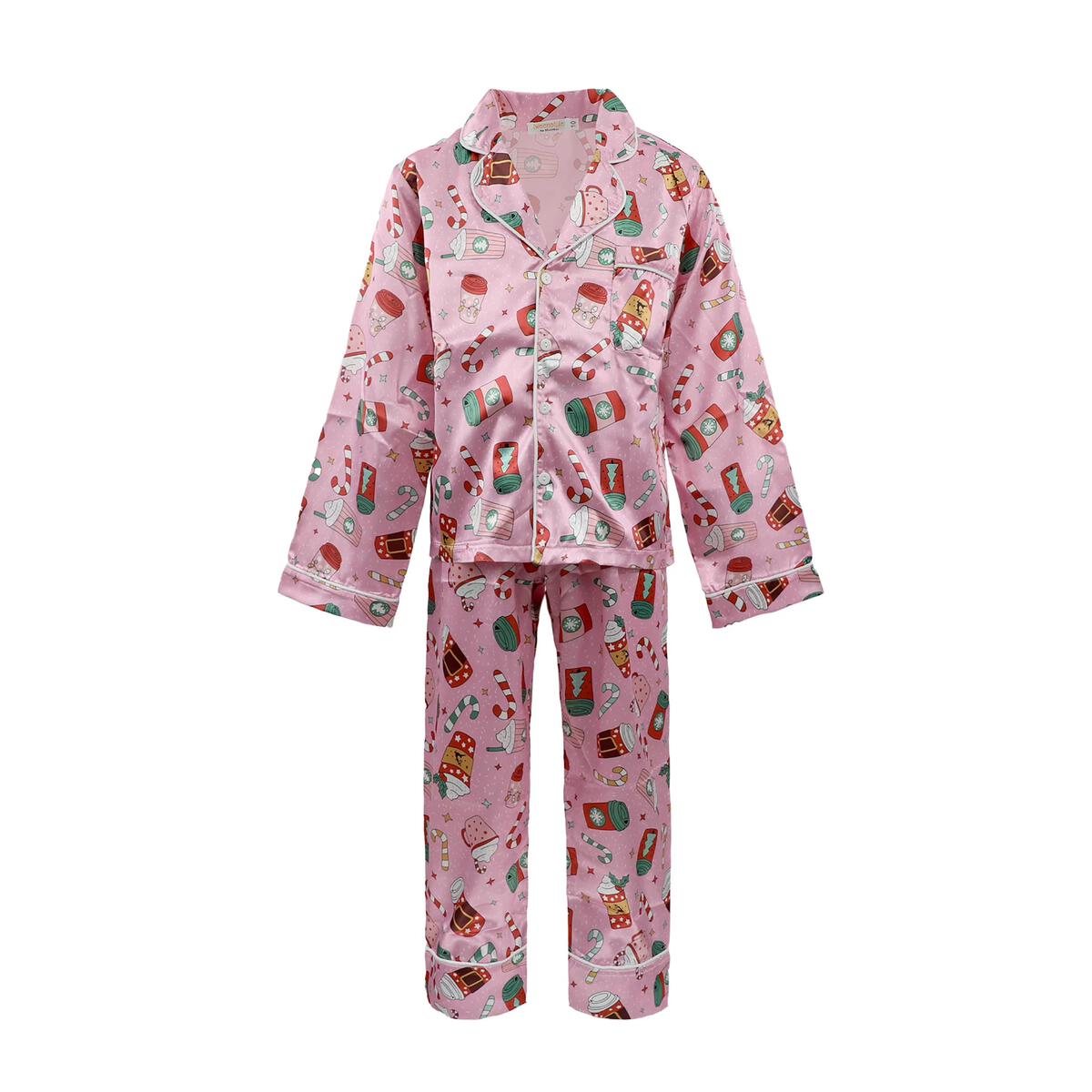 Girls Cocoa Silk Loungewear Set