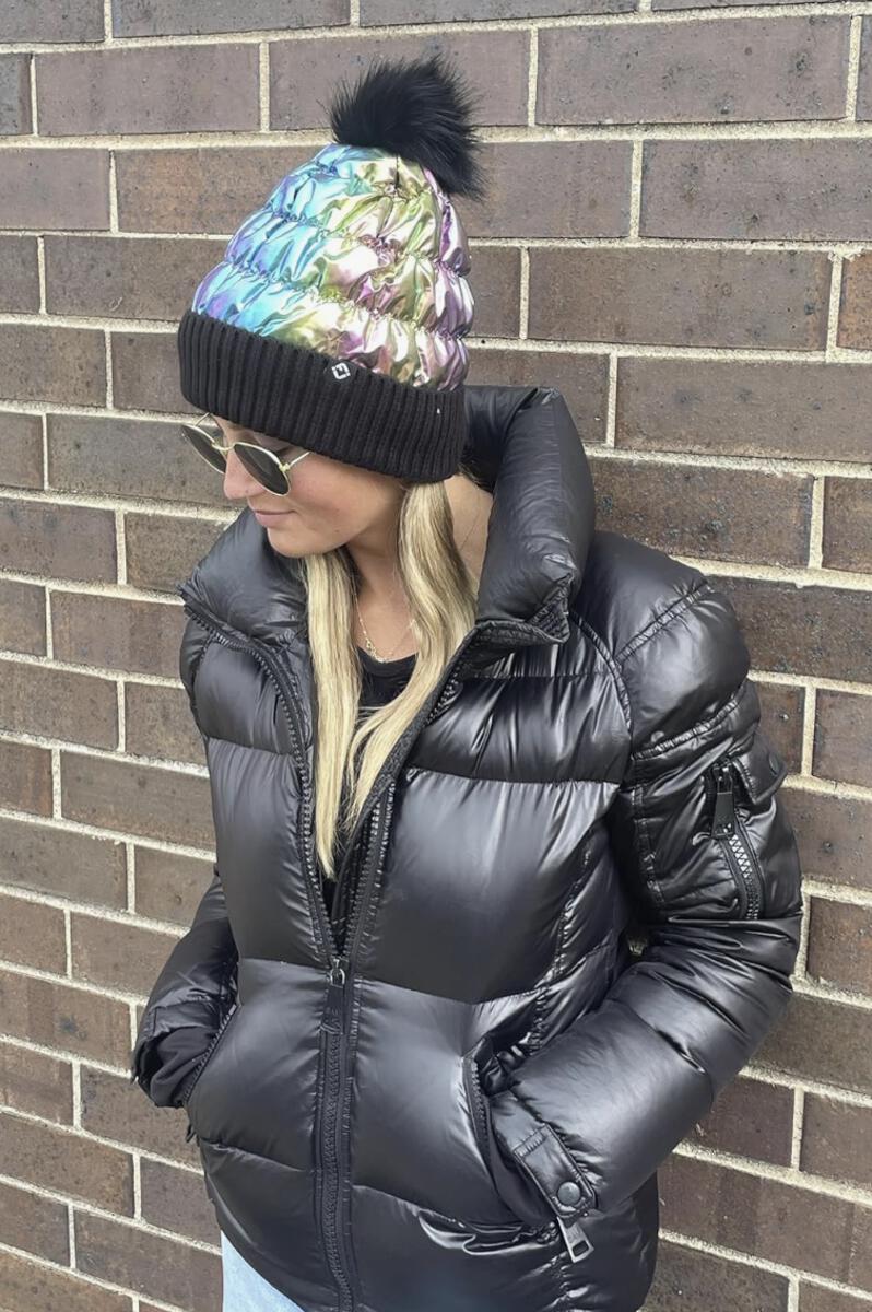 Faux Fur Puffer Beanie