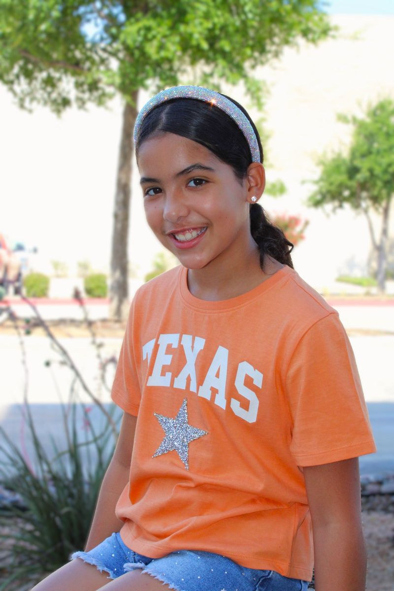 Girls Texas Tee With Blingy Star