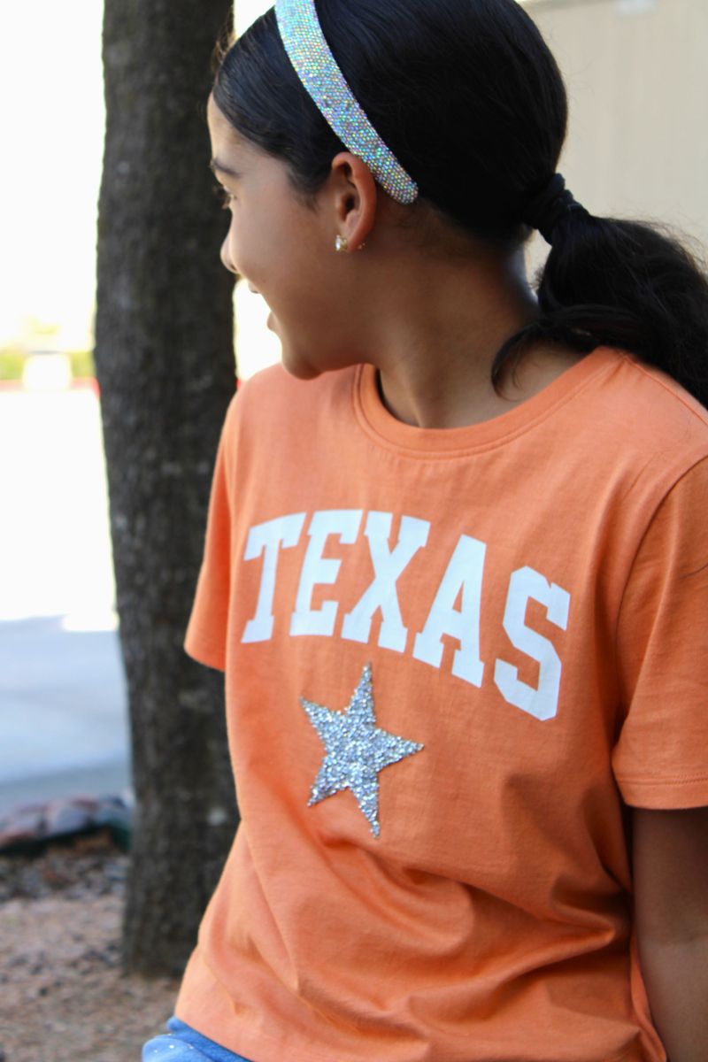 Girls Texas Tee With Blingy Star