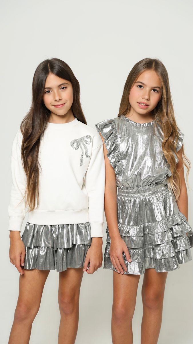 Girls Ivory Epi Bow Sweatshirt