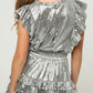 Girls Silver Gustavia Ruffle Dress
